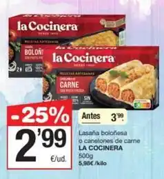 SPAR Fragadis La cocinera - lasana bolonesa o canelones de carne oferta