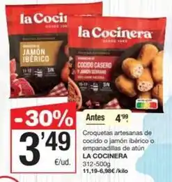 SPAR Fragadis La cocinera - croquetas artesanas de cocido o jamon iberico o empanadillas de atun oferta