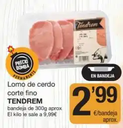 SPAR Fragadis Tendrem - lomo de cerdo corte fino oferta