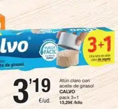 SPAR Fragadis Calvo - atun claro con aceite de girasol oferta