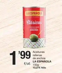 SPAR Fragadis La española - aceitunas rellenas de anchoa oferta