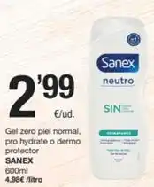 SPAR Fragadis Sanex - gel zero piel normal, pro hydrate o dermo protector oferta