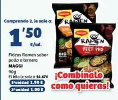 SPAR Fragadis Maggi - fideos ramen sabor pollo o ternera oferta