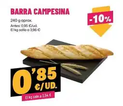 AhorraMas Barra campesina oferta