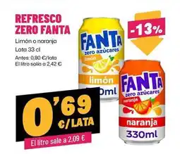 AhorraMas Fanta - refresco zero fanta oferta