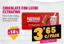 AhorraMas Nestlé - chocolate con leche extrafino oferta