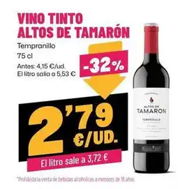 AhorraMas Tempranillo - vino tinto altos de tamarón oferta