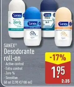 ALDI Sanex - desodorante roll-on oferta
