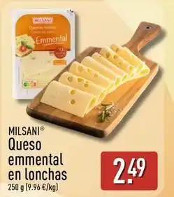 ALDI Milsani - queso emmental en lonchas oferta