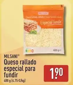 ALDI Milsani - queso rallado especial para fundir oferta
