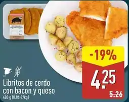 ALDI Libritos de cerdo con bacon y queso oferta