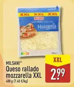 ALDI Milsani - queso rallado mozzarella xxl oferta