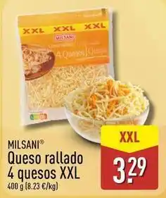 ALDI Milsani - queso rallado 4 quesos xxl oferta