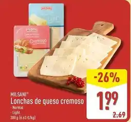 ALDI Milsani - lonchas de queso cremoso oferta