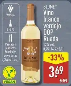 ALDI Blume - vino blanco verdejo dop rueda oferta