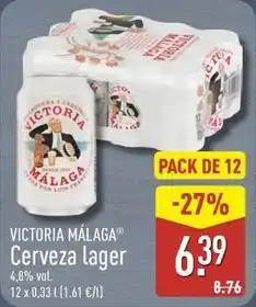 ALDI Victoria malaga - cerveza lager oferta