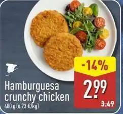 ALDI Hamburguesa crunchy chicken oferta
