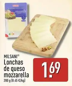 ALDI Milsani - lonchas de queso mozzarella oferta