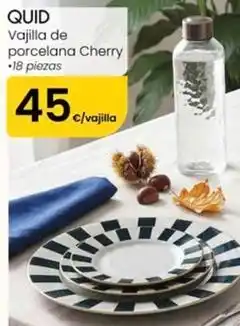 Eroski Quid - vajilla de porcelana cherry oferta