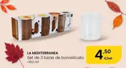 Eroski La mediterranea - set de 3 tazas de borosilicato oferta