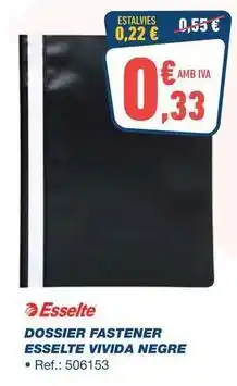 Bureau Vallée Esselte - dossier fastener esselte vivida negre oferta