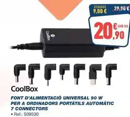 Bureau Vallée Coolbox - font d'alimentacio universal 90 w per a ordinador portatils automatic 7 connectors oferta