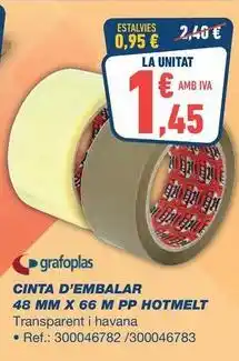 Bureau Vallée Grafoplas - cinta d'embalar 48 mm x 66 m pp oferta