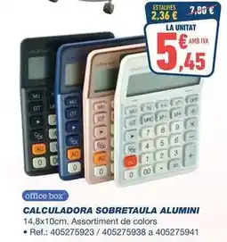 Bureau Vallée Officebox - calculadora sobretaula alumini oferta