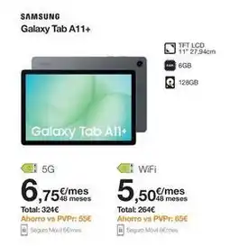 Orange Samsung - galaxy tab a11+ oferta