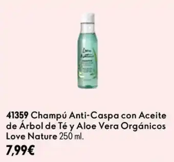 Love Nature champú anti-caspa con aceite de árbol de té y aloe vera orgánicos