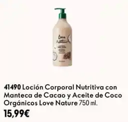 Oriflame Love Nature loción corporal nutritiva con manteca de cacao y aceite de coco orgánicos oferta