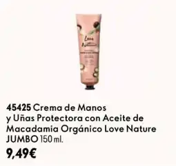 Oriflame Love Nature crema de manos y uñas protectora con aceite de macadamia orgánico oferta