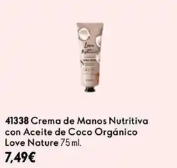Oriflame Love Nature crema de manos nutritiva con aceite de coco orgánico oferta
