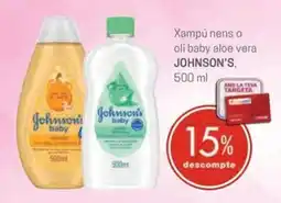 Valvi Supermercats johnson's baby xampú nens o oli baby aloe vera oferta
