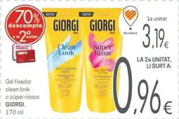 Valvi Supermercats Giorgi gel fixador clean look o súper rissos oferta