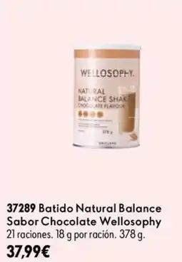 Oriflame Wellosofhy batido natural balance sabor chocolate oferta