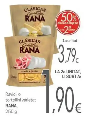 Rana ravioli o tortellini varietat