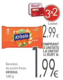 Valvi Supermercats Krissia barretes de surimi fresc oferta