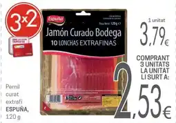Valvi Supermercats Espuña jamón curado bodega oferta