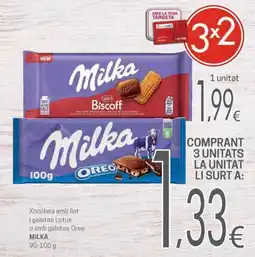 Valvi Supermercats Milka xocolata amb llet i galetes Oreo oferta