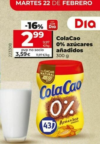 Dia Cacao soluble cola cao oferta