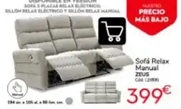 Conforama Zeus - sofá relax manual oferta