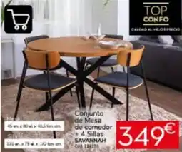 Conforama Savannah - conjunto de mesa de comedor + 4 sillas oferta