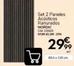 Conforama Nordic - set 2 paneles acústicos ranurados nordic oferta