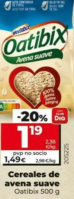 Dia Cereales de avena sauve oatibix oferta