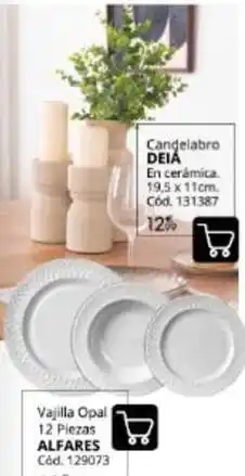 Conforama Vajilla opal 12 piezas oferta