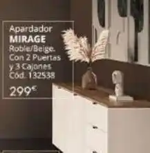 Conforama Apardador mirage roble/beige con 2 puertas y 3 cajones oferta