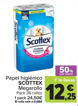 Carrefour Scottex papel higiénico Megarollo oferta