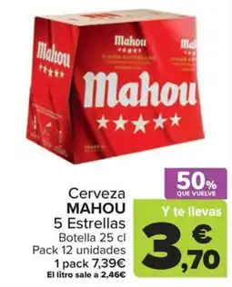 Carrefour Mahou cerveza 5 estrellas oferta
