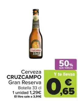Carrefour Cerveza Cruzcampo Gran Reserva oferta